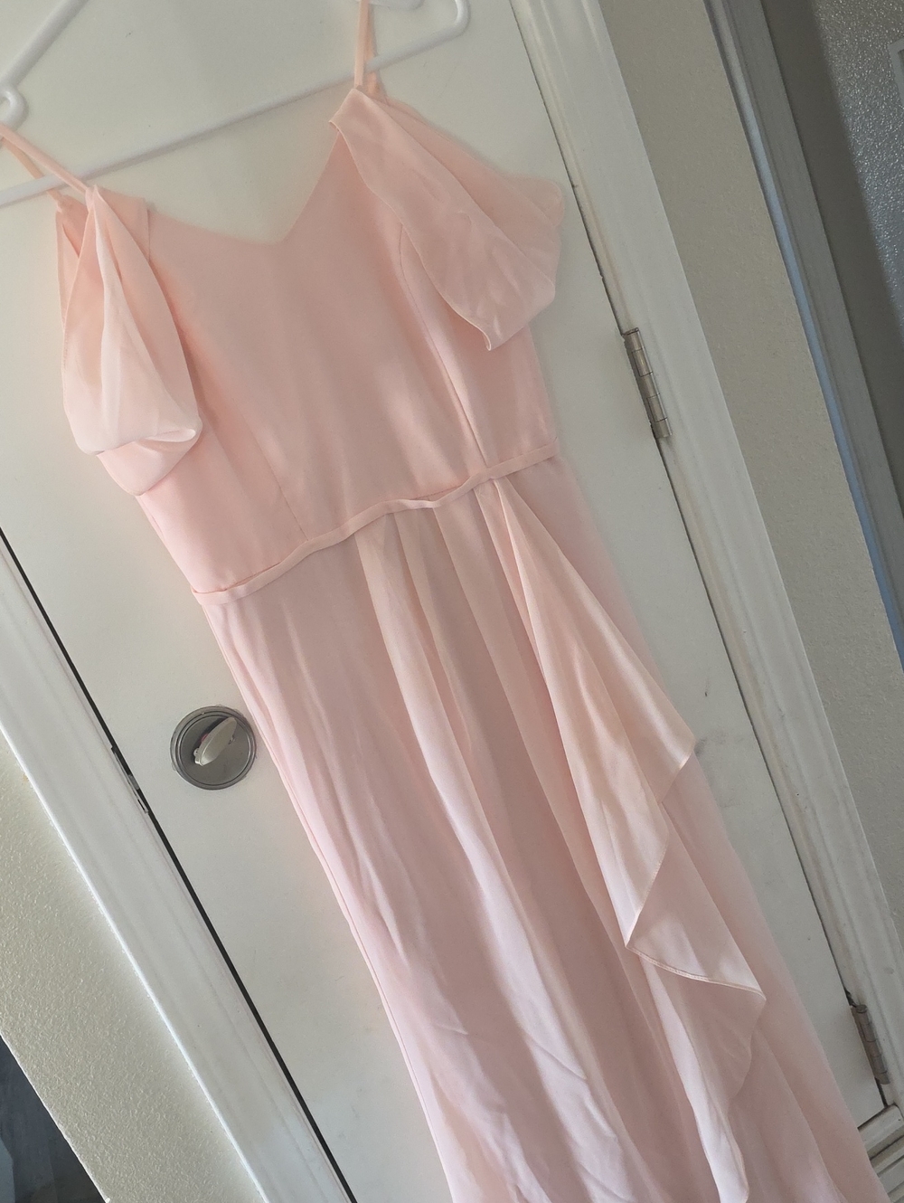 Blush Pink Flowing Chiffon Maxi Dress